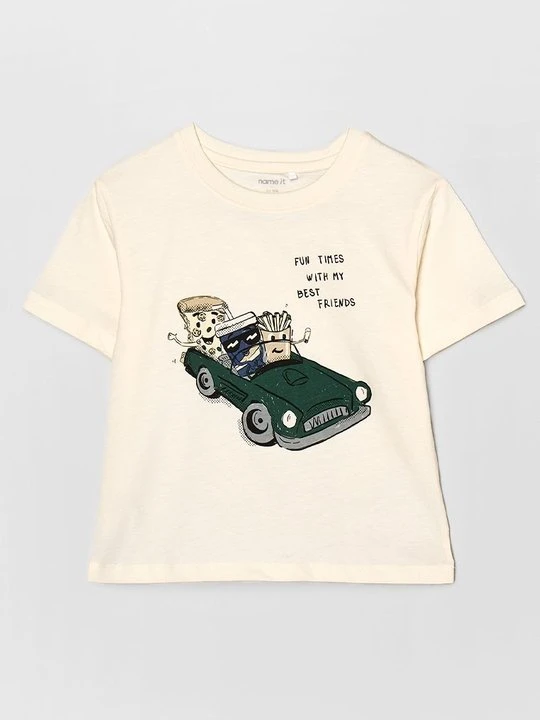 Zdjęcie produktu T-shirt z nadrukiem NAME IT mleczny