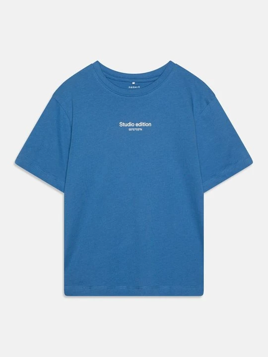 Zdjęcie produktu T-shirt z nadrukiem NAME IT szafirowy