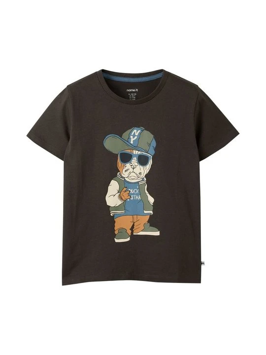 Zdjęcie produktu T-shirt z nadrukiem NAME IT brązowy
