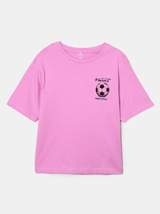 Zdjęcie produktu T-shirt z nadrukiem NAME IT liliowy