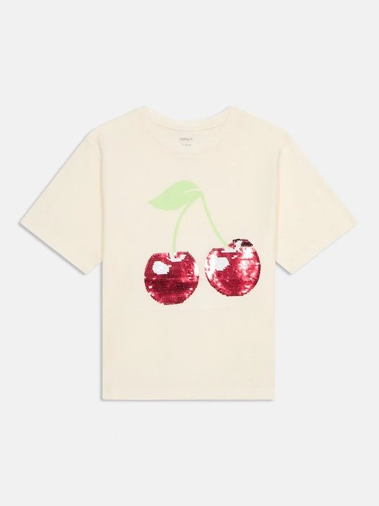 Zdjęcie produktu T-shirt z nadrukiem NAME IT mleczny