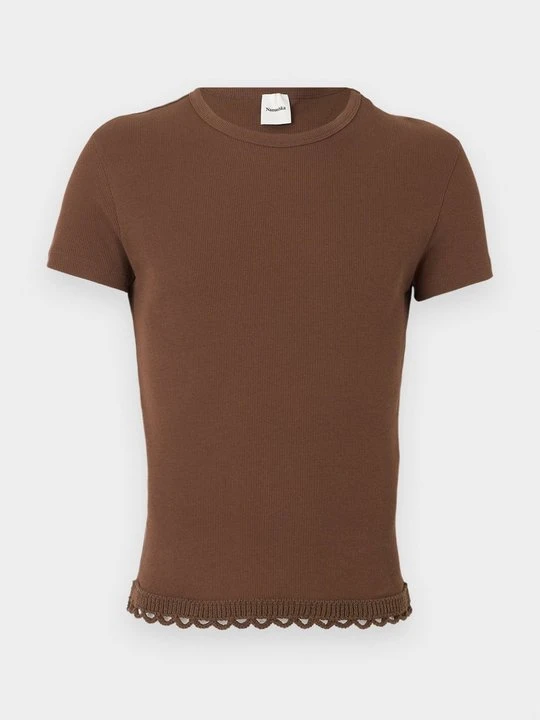Zdjęcie produktu T-shirt z nadrukiem Nanushka ciemnobrązowy