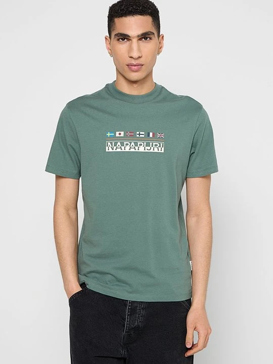 Zdjęcie produktu T-shirt z nadrukiem Napapijri zielony