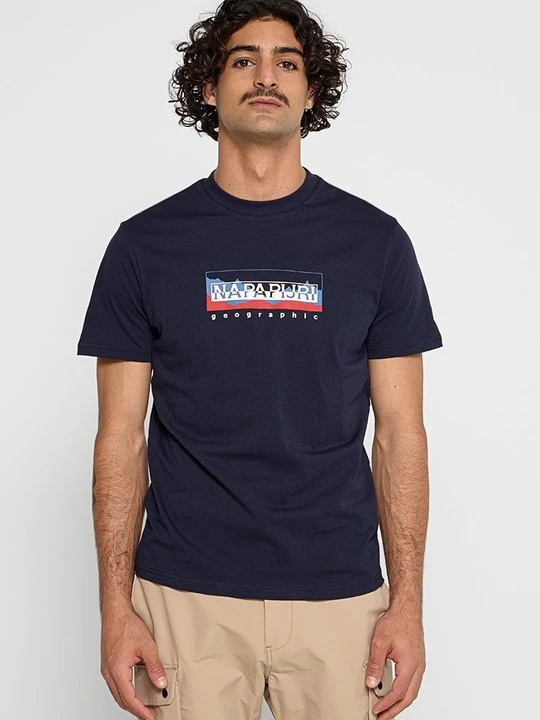 Zdjęcie produktu T-shirt z nadrukiem Napapijri granatowy