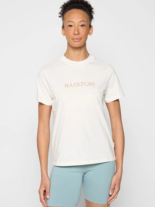 Zdjęcie produktu T-shirt z nadrukiem Napapijri mleczny