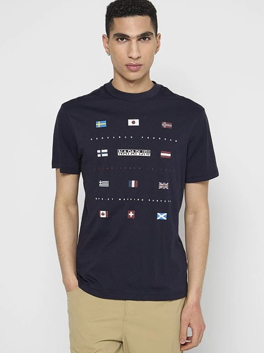 Zdjęcie produktu T-shirt z nadrukiem Napapijri granatowy
