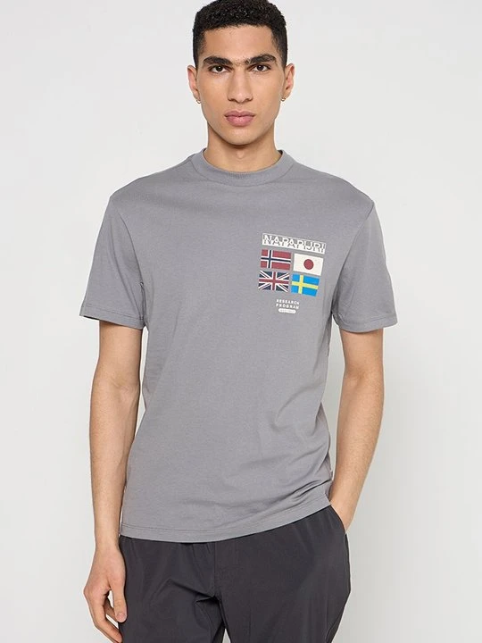 Zdjęcie produktu T-shirt z nadrukiem Napapijri szary