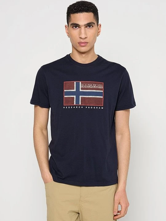 Zdjęcie produktu T-shirt z nadrukiem Napapijri granatowy