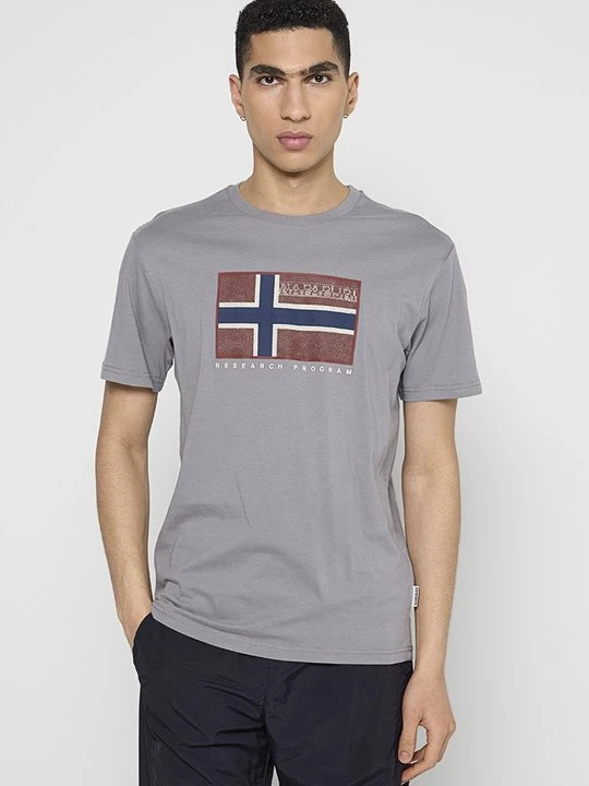 Zdjęcie produktu T-shirt z nadrukiem Napapijri szary