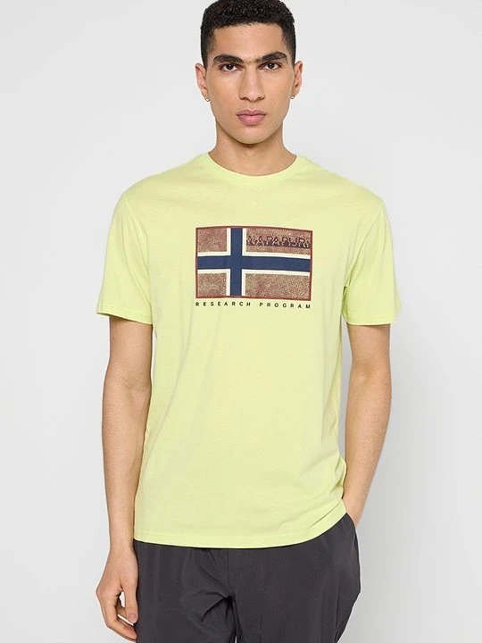 Zdjęcie produktu T-shirt z nadrukiem Napapijri żółty
