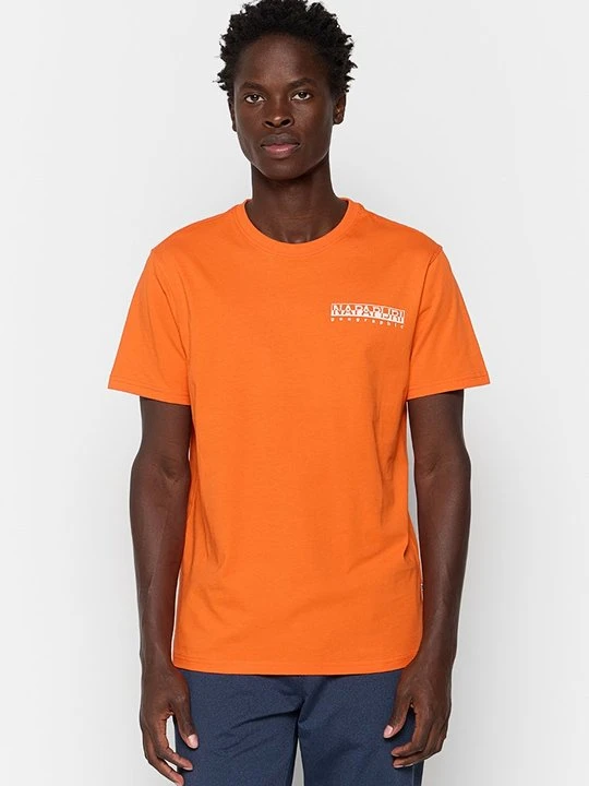 Zdjęcie produktu T-shirt z nadrukiem Napapijri pomarańczowy