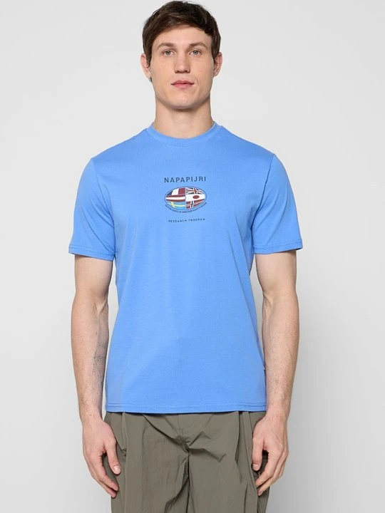 Zdjęcie produktu T-shirt z nadrukiem Napapijri niebieski