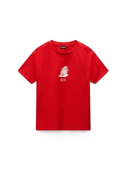 Zdjęcie produktu T-shirt z nadrukiem Napapijri czerwony
