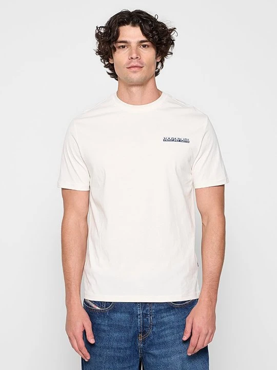 Zdjęcie produktu T-shirt z nadrukiem Napapijri mleczny
