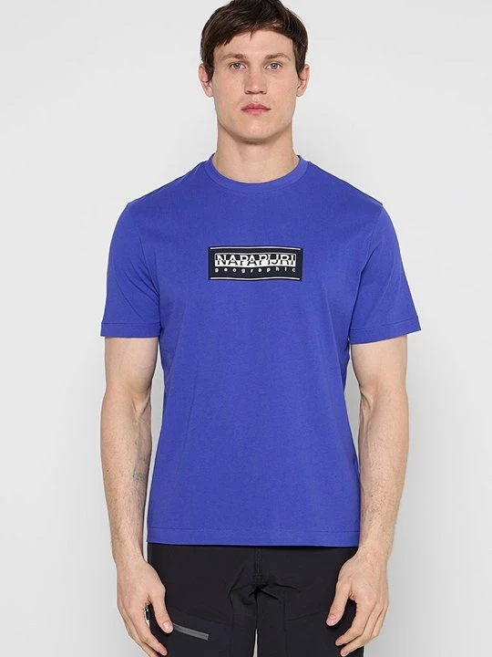 Zdjęcie produktu T-shirt z nadrukiem Napapijri błękit królewski