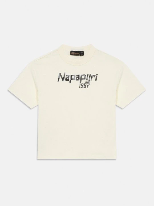 Zdjęcie produktu T-shirt z nadrukiem Napapijri mleczny