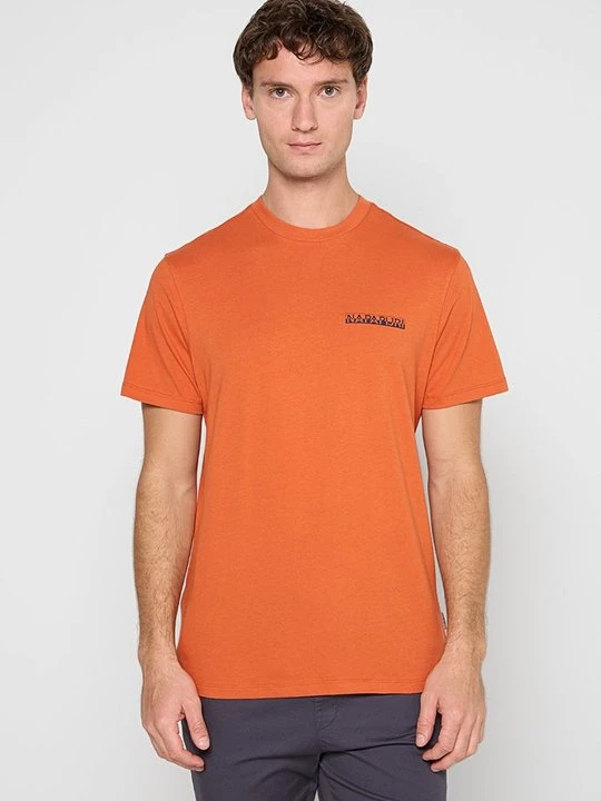 Zdjęcie produktu T-shirt z nadrukiem Napapijri pomarańczowy
