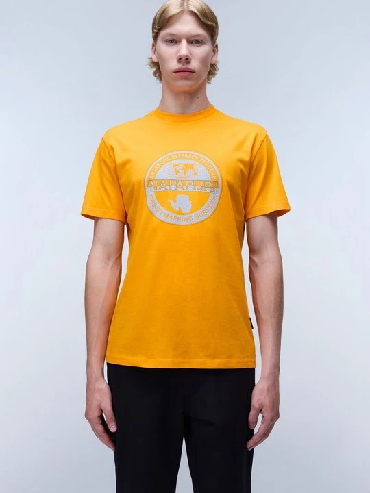 Zdjęcie produktu T-shirt z nadrukiem Napapijri pomarańczowy