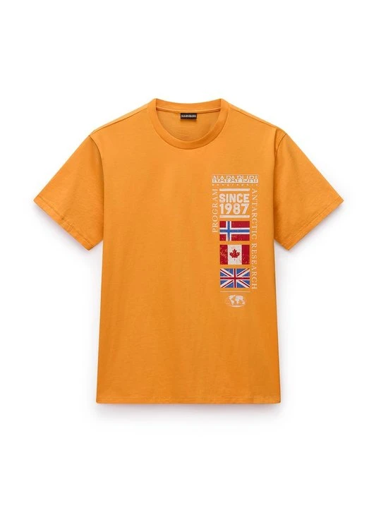 Zdjęcie produktu T-shirt z nadrukiem Napapijri pomarańczowy
