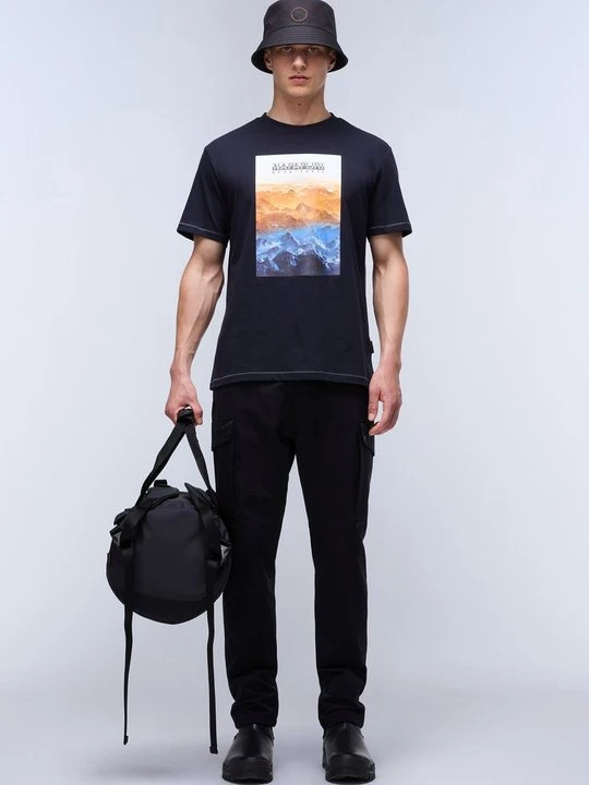 Zdjęcie produktu T-shirt z nadrukiem Napapijri niebieski