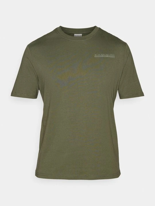 Zdjęcie produktu T-shirt z nadrukiem Napapijri ciemnozielony