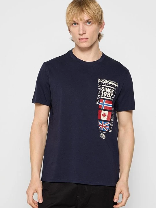 Zdjęcie produktu T-shirt z nadrukiem Napapijri granatowy