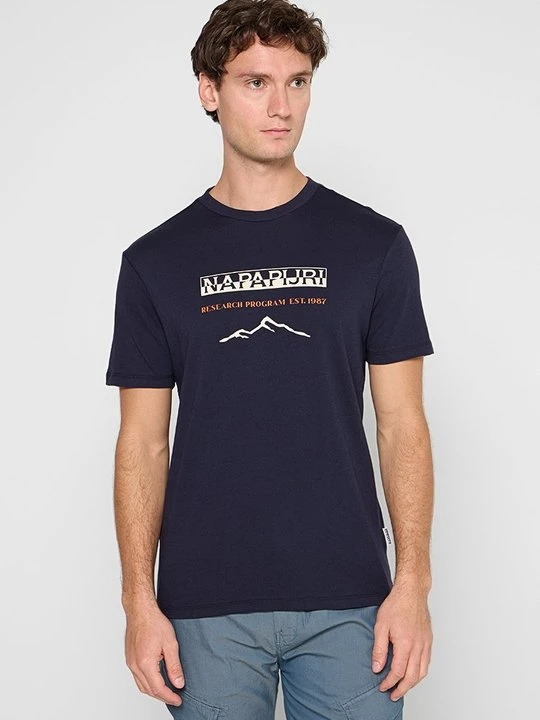 Zdjęcie produktu T-shirt z nadrukiem Napapijri niebieski