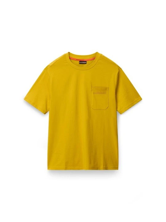 Zdjęcie produktu T-shirt z nadrukiem Napapijri ciemnożółty