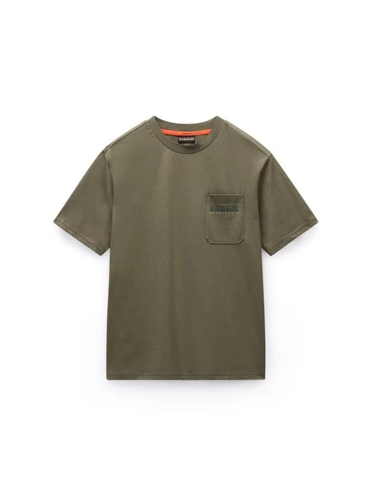 Zdjęcie produktu T-shirt z nadrukiem Napapijri ciemnozielony
