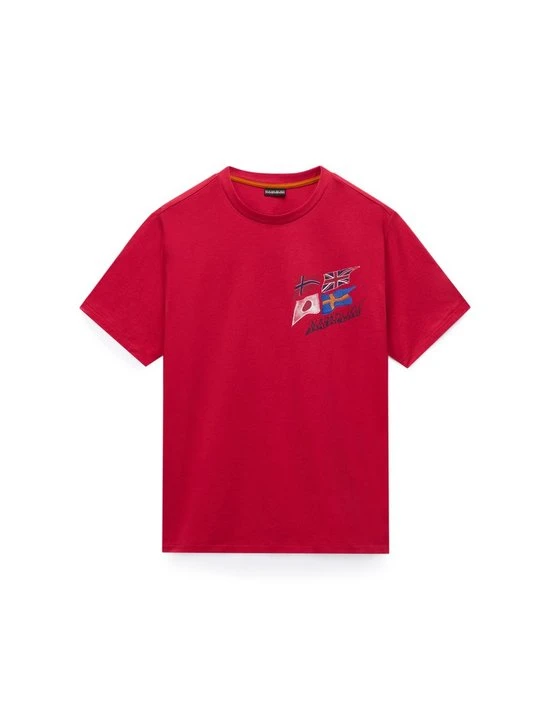 Zdjęcie produktu T-shirt z nadrukiem Napapijri czerwony