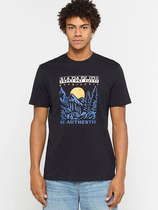 Zdjęcie produktu T-shirt z nadrukiem Napapijri czarny
