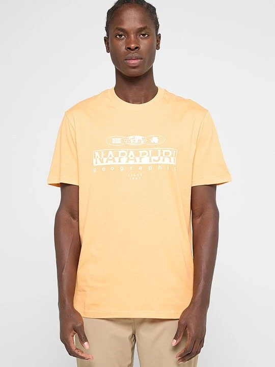 Zdjęcie produktu T-shirt z nadrukiem Napapijri pomarańczowy