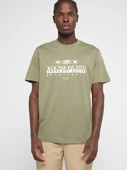 Zdjęcie produktu T-shirt z nadrukiem Napapijri zielony