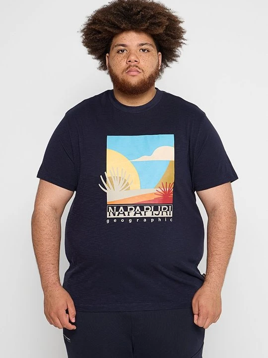 Zdjęcie produktu T-shirt z nadrukiem Napapijri granatowy