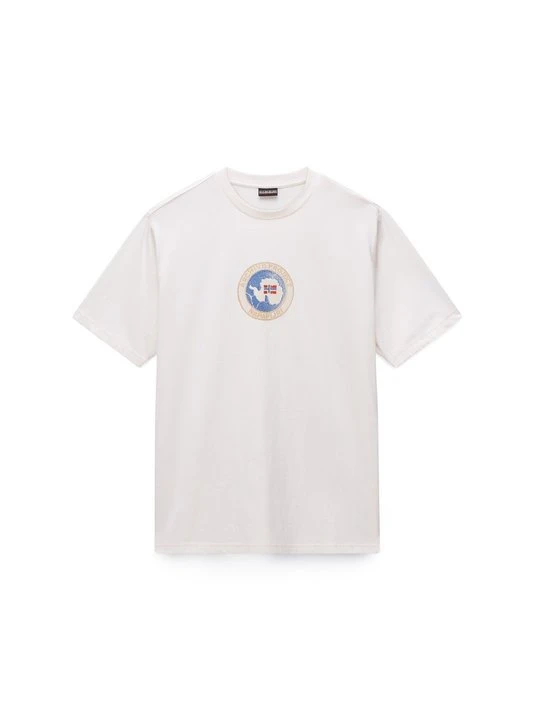 Zdjęcie produktu T-shirt z nadrukiem Napapijri mleczny