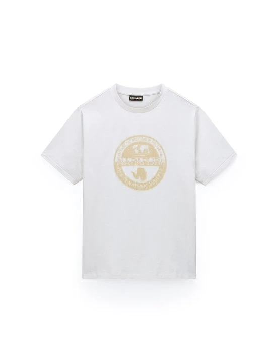 Zdjęcie produktu T-shirt z nadrukiem Napapijri mleczny