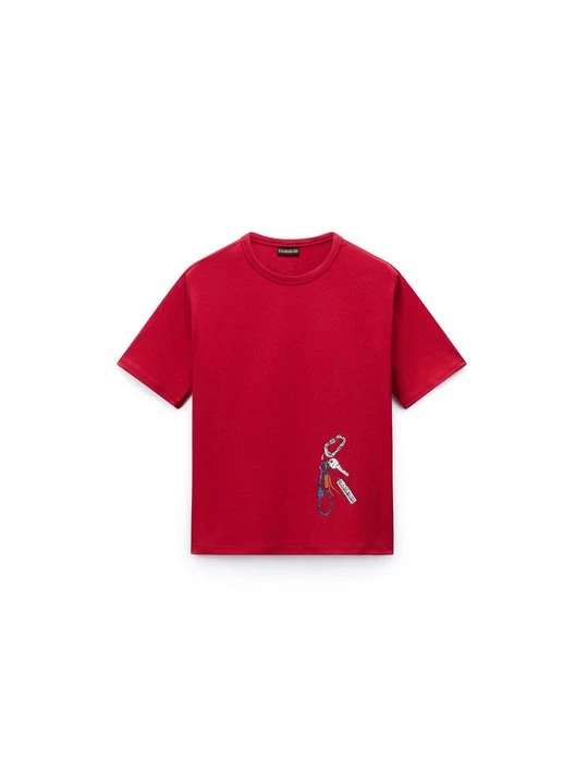 Zdjęcie produktu T-shirt z nadrukiem Napapijri bordowy
