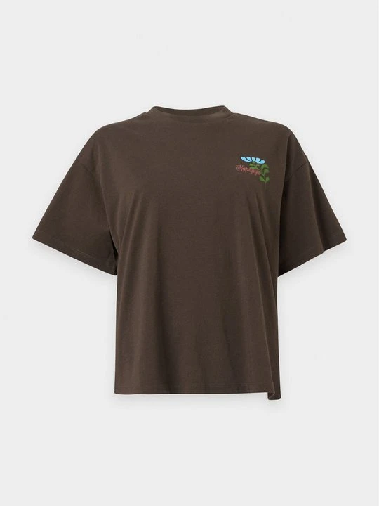 Zdjęcie produktu T-shirt z nadrukiem Napapijri ciemnobrązowy