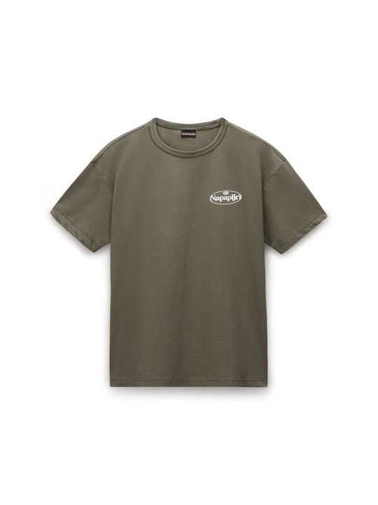 Zdjęcie produktu T-shirt z nadrukiem Napapijri ciemnozielony