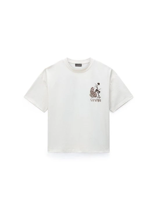 Zdjęcie produktu T-shirt z nadrukiem Napapijri mleczny