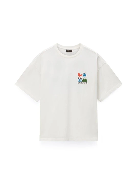 Zdjęcie produktu T-shirt z nadrukiem Napapijri mleczny