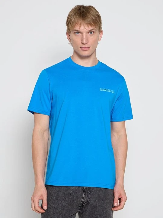 Zdjęcie produktu T-shirt z nadrukiem Napapijri niebieski