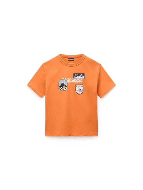 Zdjęcie produktu T-shirt z nadrukiem Napapijri pomarańczowy