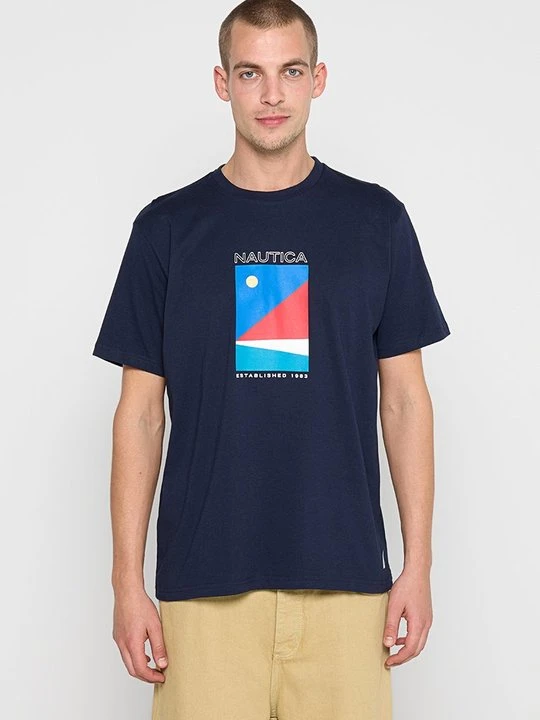 Zdjęcie produktu T-shirt z nadrukiem Nautica granatowy