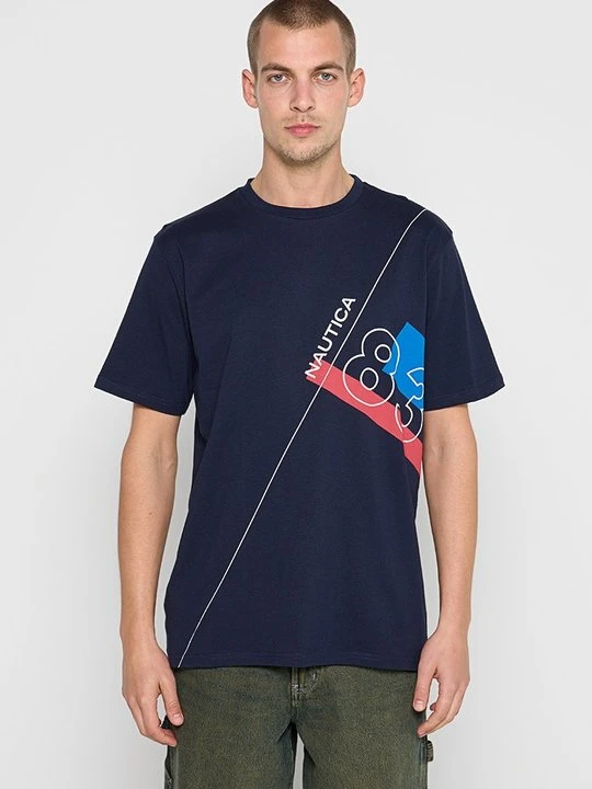 Zdjęcie produktu T-shirt z nadrukiem Nautica granatowy