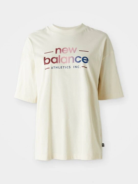 Zdjęcie produktu T-shirt z nadrukiem New Balance beżowy