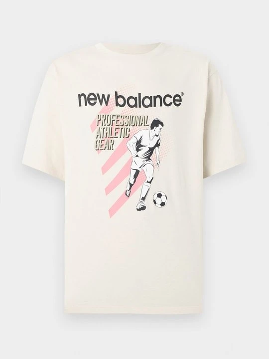 Zdjęcie produktu T-shirt z nadrukiem New Balance beżowy