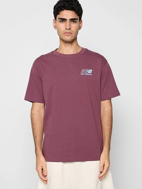 Zdjęcie produktu T-shirt z nadrukiem New Balance jagodowy