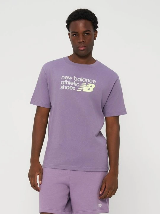 Zdjęcie produktu T-shirt z nadrukiem New Balance liliowy