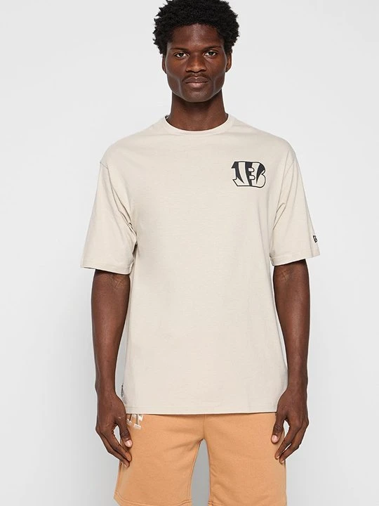 Zdjęcie produktu T-shirt z nadrukiem New Era beżowy